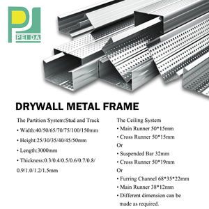 <span class=keywords><strong>2</strong></span> <span class=keywords><strong>X</strong></span> <span class=keywords><strong>4</strong></span> Profili Metallici Zincati per Pareti e Guide per Cartongesso - Product Image 4
