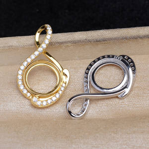 Colgante de Plata S925 con Nota Musical, Soporte Hueco de 11.7-11.9mm para Fabricación de Joyas DIY, Accesorio Fino para Collar - Product Image 1