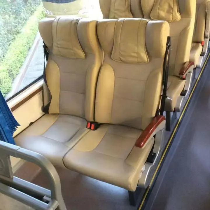 Classic popular bus passenger seat back reclining aluminum armrest foldable with 3-point safety belt