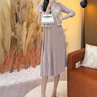 Direkt vom Hersteller: Damenmode-Kleid, Stretch-Casual-Top und Kleid im 2-teiligen Set, Miyake Plissee-Kleid