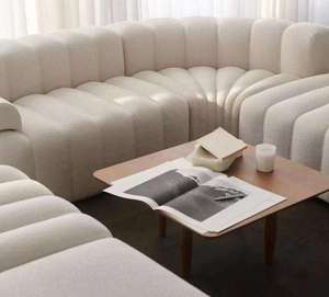 Canapé modulaire sectionnel blanc de style nordique pour salon, ensemble de canapés modernes italiens en bouclette pour la maison - Product Image 5