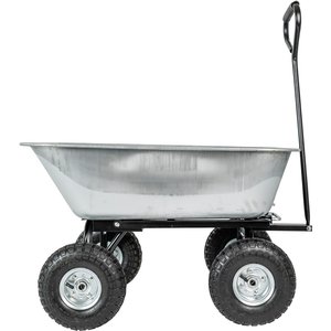 Chariot à benne basculante en métal de 500 kg avec roues de 10 pouces pour l'entreposage, le jardinage et l'utilisation sur les chantiers de construction - Product Image 1