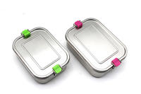 Nouveau récipient à bento en métal pour le petit-déjeuner, boîte à lunch en acier inoxydable, boîte à bento