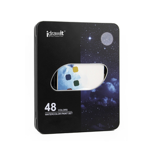 Boîte en fer-blanc portable, 48 couleurs, solide acuarela aquarelle peinture ensemble pour artiste <span class=keywords><strong>peaple</strong></span>, vente en gros - Product Image 4