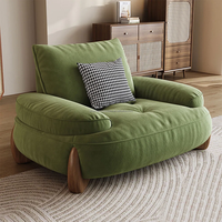 Modernes Minimalistisches Grünes Polyester-Stoffsofa-Set mit Kissen, Optionen für Sessel, Zweisitzer und Ottoman für das Wohnzimmer