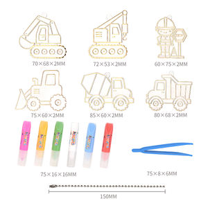 งานฝีมือศิลปะสำหรับเด็กตลกของเล่นเพื่อการศึกษาชุดวาดภาพแบบทำมือสำหรับงานวิศวกรรมยานพาหนะ3D ของเล่นภาพวาดกาวสามมิติ - Product Image 5