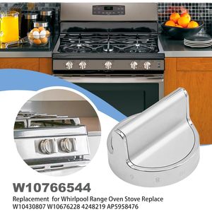Bouton de cuisinière à gaz en acier inoxydable W10766544, remplacement pour four à usage domestique - Product Image 6