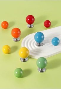 Hot Sale Round Brass Ceramic <strong>Cabinet</strong> <strong>Knob</strong> Colorful Drawer Pulls for Kids' Furniture - Product Image 5