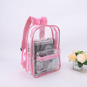 Ba lô PVC trong suốt chống nước dành cho học sinh, thiết kế màu kẹo ngọt, có khóa kéo, ba lô trong suốt quảng cáo - Product Image 6