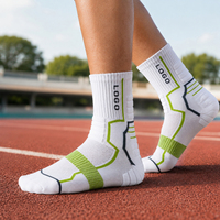 Chaussettes de sport personnalisées pour la course à pied avec logo, en coton tricoté respirant, chaussettes de sport d'extérieur, chaussettes de basketball rembourrées, chaussettes athlétiques