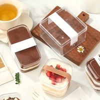 Boîte à pâtisserie en plastique transparente pour cadeaux, mini-gâteaux, biscuits, desserts, pâtisseries, emballage de cadeaux