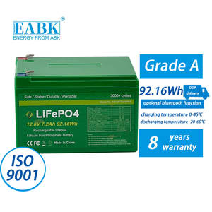 Hoge Ontladingsstroom 21.6a Piek 30a Voor Elektrische Wielen Zonne-Energie Draagbare Powerbank 12.8V 7.2ah Lifepo4-batterij - Product Image 1