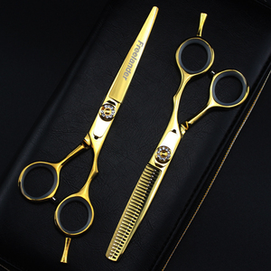 <span class=keywords><strong>Ciseaux</strong></span> de coiffure professionnels FMB-12 dorés de 6,0 pouces, nouveau design tendance, <span class=keywords><strong>ciseaux</strong></span> plats et <span class=keywords><strong>ciseaux</strong></span> à dents HS-674 - Product Image 2