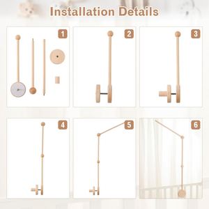 Soporte Giratorio para Móvil de Cuna de Madera de Haya para Decoración de Cuarto de Bebé - Product Image 4