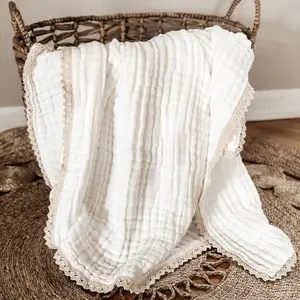 6层厚薄纱毛毯男女通用襁褓柔软纯棉婴儿毛毯透气亲肤婴儿包裹