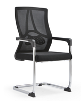 Chaise de conférence ergonomique en maille, hauteur réglable avec accoudoirs pour la formation en bureau