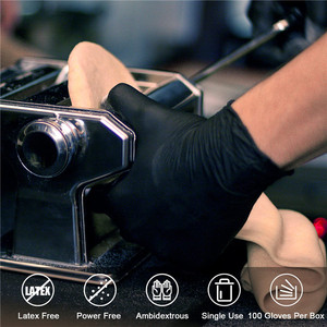 Logotipo personalizado industria 5 mil Mecánico <span class=keywords><strong>Automotriz</strong></span> tatuaje barbería Limpieza <span class=keywords><strong>de</strong></span> alimentos resistente grueso guante <span class=keywords><strong>de</strong></span> nitrilo puro guantes <span class=keywords><strong>de</strong></span> trabajo - Product Image 6
