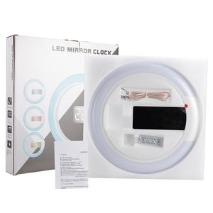 EMAF OEM 현대 가정 장식 원격 제어 12 인치 네온 미러 일어나 야간 조명 LED 럭셔리 발광 디지털 벽 시계 - Product Image 5