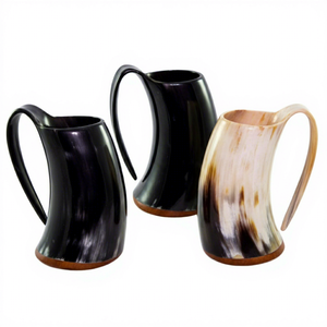 แก้วน้ำทำจากเขาควายธรรมชาติ งานแฮนด์เมด สไตล์เรียบง่ายแบบไวกิ้ง - Product Image 1