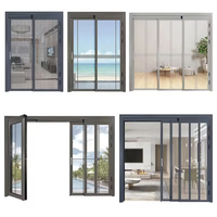 Porte coulissante en verre PT/PD moderne, personnalisable en usine, étanche, double vitrage trempé, pour intérieur, salle de bain, chambre, sécurité