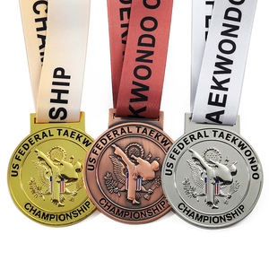 Medallas <span class=keywords><strong>de</strong></span> Metal <span class=keywords><strong>de</strong></span> Taekwondo y Karate con Logotipo <span class=keywords><strong>de</strong></span> Águila Grabado, Medallas Personalizadas con Cinta para Competiciones <span class=keywords><strong>de</strong></span> Artes Marciales - Product Image 1