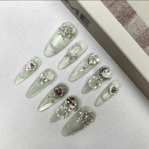 Giá Thấp Bán Buôn Chất Lượng Tốt Nhất Nghệ Thuật Móng Tay Handmade Báo Chí Trên Móng Tay 10 Pcs Nhân Tạo Móng Tay Dài Ngắn Báo Chí Trên Móng Tay - Product Image 4