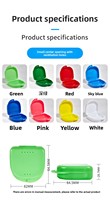 Boîte de rangement en plastique pour appareil dentaire, boîte de rangement pour aligneurs orthodontiques de taille moyenne, perforée d'un seul côté, aseptique