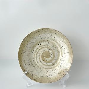 Platos de cerámica en espiral artísticos multicolores, verde, blanco con motas negras, elegante vajilla de comedor para el hogar para servir y decorar alimentos - Product Image 3