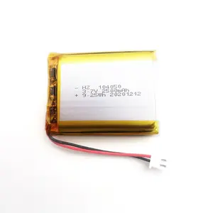 KC無料サンプル3.7Vポリマーリチウム電池104050 2500mAh 2550mahリポバッテリー