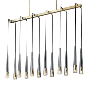 personalizada, moderna, dorada, acrílica, cepillada, níquel, espiral, escalera, araña Lig - Product Image 3