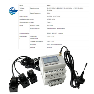 Nhà máy sản xuất 80a-300a Din Rail 3 pha Power <span class=keywords><strong>Meter</strong></span> hỗ trợ wif Lora 4 gam thông tin liên lạc cho các tòa nhà từ xa trực tuyến năng lượng màn hình - Product Image 4