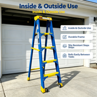Échelle télescopique pliable légère et portable avec plateau à outils pour les réparations à domicile et la peinture en intérieur