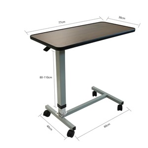 Hospital Style Medical <b>Adjustable</b> Non Tilt Top Overbed Bedside <b>Table</b> With Wheels - Product Image 5