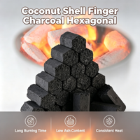 Charbon de coco hexagonal noir à faible teneur en cendres pour chicha, à combustion longue durée, directement de l'usine