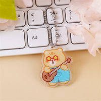 Porte-clés gonflé personnalisé en PVC acrylique avec impression UV, motif animal de dessin animé, haute qualité X48-1, breloque Kpop, pendentif pour sacs cadeaux