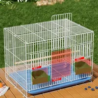 Ensemble de cages à oiseaux en fil de fer électroplaqué, cages à oiseaux pliables pour l'élevage des perroquets et des calopsittes avec 3 mois de garantie