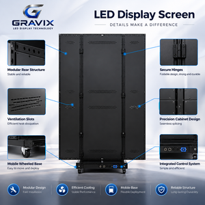 Pantalla LED Plegable de Interior, Tríptica, <span class=keywords><strong>Full</strong></span> <span class=keywords><strong>HD</strong></span> 1080P HDR, Tipo Póster, Portátil, Digital, para Publicidad Comercial - Product Image 3
