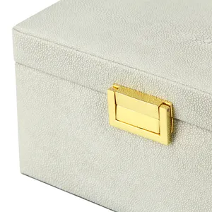 Custom Jewelry Leather Box With Lock Hardware Accessories For Necklace Jewelry Storage