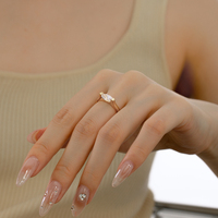 Dylam offre spéciale Cz Zirconia Fine Jewelry Bague en argent sterling 925 plaqué or 18 carats Bagues de fiançailles de mariage en œil de cheval pour femmes