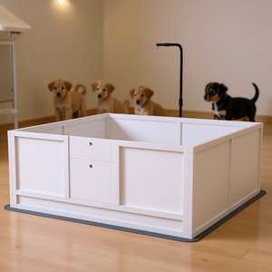 Caja de Parto para Cachorros de 49 x 48 Pulgadas con Puerta Ajustable para Parto de Cachorros de Razas Pequeñas a Grandes, Mueble para Mascotas de Interior - Product Image 2