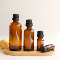Bouteille en verre ambré pour huile essentielle de 15 ml, 20 ml, 30 ml, 50 ml, 100 ml avec bouchon en plastique anti-effraction