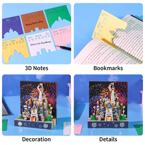 <span class=keywords><strong>Bloc</strong></span>-notes 3D Romantique Château <span class=keywords><strong>Magique</strong></span> Sakura, Calendrier 2027, Palais des Contes de Fées Lumineux, Sculpture en Papier, <span class=keywords><strong>Bloc</strong></span> de Notes en Papier - Product Image 5