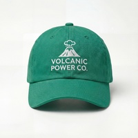 Gorras de Béisbol Verdes Personalizadas con Logotipo Bordado de 6 Paneles, Gorras de Algodón Lavado sin Estructura, Gorras de Papá