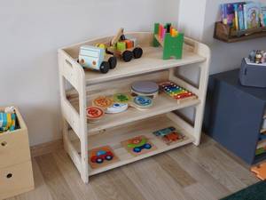 Estantería de madera de estilo nórdico Montessori para niños, estantería de <span class=keywords><strong>3</strong></span> estantes con almacenamiento de juguetes, muebles de biblioteca escolar - Product Image 5