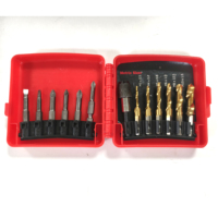 13-teiliger Schrauben dreher und Gewinde bohrer Set Schnell wechsel adapter 1/4-Zoll-metrischer Ti-beschichteter HSS-Kombination bohrer für Messing aluminium