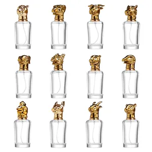 Chinese Zodiac Animal Parfüm flasche 100ml Crimp Spray Pump Leere Glas parfüm flasche mit Box