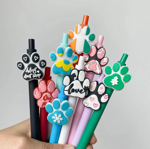 10 Bolígrafos con Diseño de Perro, Punta Fina de 0.5mm, Tinta Negra, Retráctiles, con Huella de Cachorro, para Amantes de los Perros, Regalos para la Escuela y la Oficina - Product Image 2