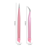 Pince à épiler multifonctionnelle double extrémité en acier inoxydable pour nail art, support de strass, bâton de pression en silicone durable pour la pose des ongles