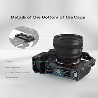 Cage pour appareil photo en alliage d'aluminium écologique 3667C, moulée sur mesure, fabriquée en Chine, avec trous d'extension 1/4'' et griffe porte-accessoire