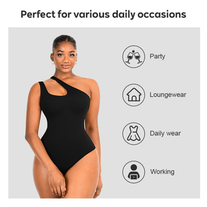 <span class=keywords><strong>Body</strong></span> Shapewear personalizzato <span class=keywords><strong>monospalla</strong></span> per donna taglie forti leggero controllo pancia traspirante perizoma sottile - Product Image 2